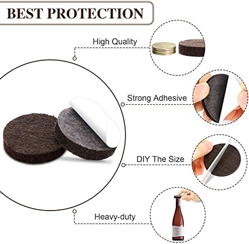 Yelanon Felt Furniture Pads for Hardwood Floors -216 Pcs Premium Felt Pads for Chair Legs, Floor Protectors for Furniture, Beige & Brown (Pack of 2)