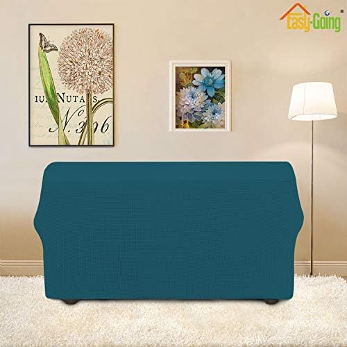 Easy-Going Stretch Loveseat Couch Covers Washable Peacock Blue