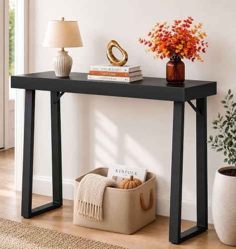 SLEEPING LAMB 36 Inch Small Entryway Table, Black Console Table for Hallway
