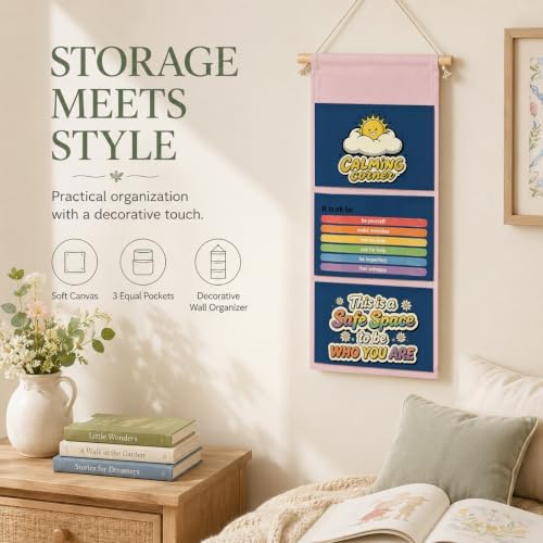 IAXIC Calm Corner Wall Organizer, Canvas Storage for Nursery Classroom