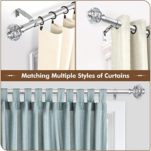 USFOOK Replacement Finials for Curtain Rods (1 or 7/8 Inch), Silver