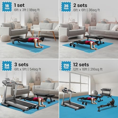 bemaxx Gym Mats Set - EVA Interlocking Foam Floor Tiles Workout Mat Puzzle
