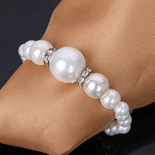 ZiDeTang 20Pcs Pearl Rhinestones Napkin Ring for Table Decoration Serviette Holder Party Decoration D