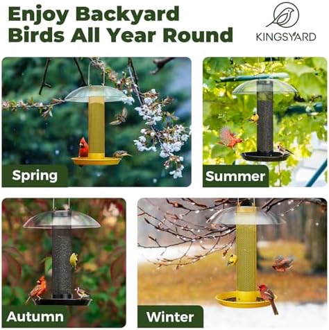 Kingsyard Finch Thistle & Nyjer Bird Feeder for Outdoors Hanging