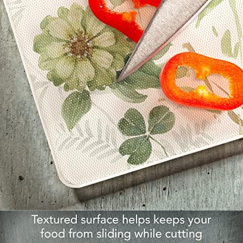 CounterArt Green Fields Tempered Glass Cutting Board 15" x 12"