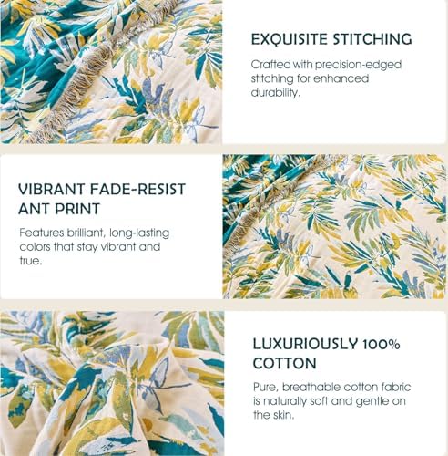 Boho Throw Blanket - Reversible 60"x80" 100% Cotton Throws for Adult