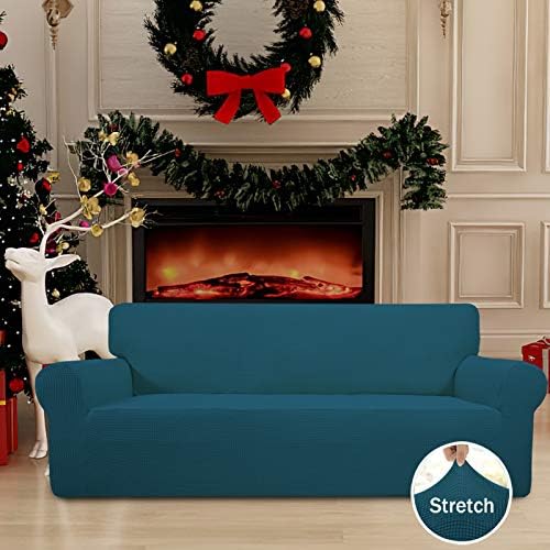 Easy-Going Stretch Couch Covers for Sofa Washable Large Peacock Blue
