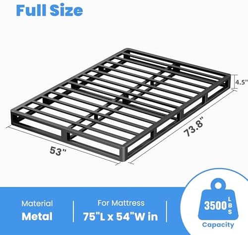 5 Inch Full Box Spring with Fabric Heavy Duty Steel Support