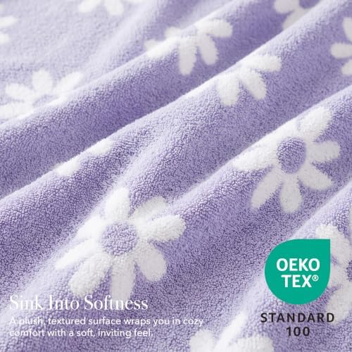 Monbix Soft Twin Size Floral Blanket for Bed-Cozy Knitted Blankets