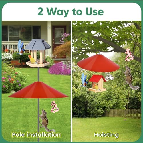 24-inch Large Squirrel Baffles for Bird Feeders Pole