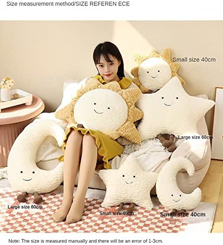 Moon Star Sun Pillow Sofa Cushion | Decorative Lumbar Support Pillow | Soft Plush Decorative Pillow (15inches, Star)