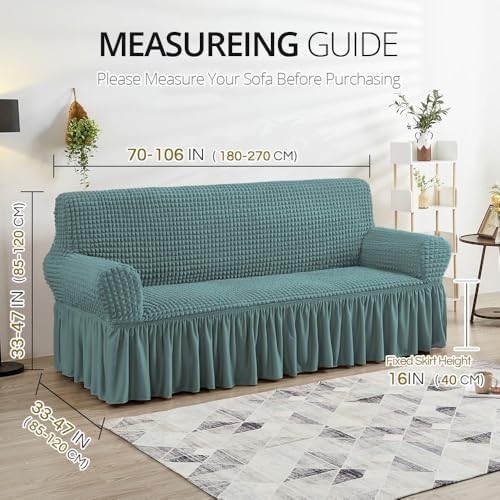 NICEEC Sofa Covers Sage Couch Cover Stretch Sofa Slipcovers with Skirt