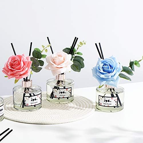 396 st. Rose Flower Reed Diffuser, Red Rose, 200ml(6.7oz) / Reed Diffuser Sets, Home Fragrance, Scented Oils, Home & Bathroom Décor