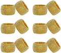 COTTON CRAFT Glitz Handmade Beaded Napkin Rings - Set of 12 - Gold