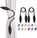 NICEEC 2 Pack DIY Curtain Tiebacks Clips Crystal Decorative Creative Twist Drape Tie Backs European Style Random Modelling Curtain Holdbacks for Home Kitchen Office Window Drapery (Black)