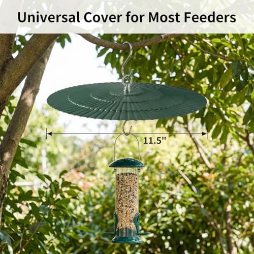11.5" Metal Bird Feeder Rain Guard - Green