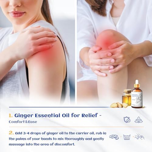 HIQILI 1 Fl Oz Ginger Oil, Ginger Essential Oil for Hair, Massage, Skin - 30ml