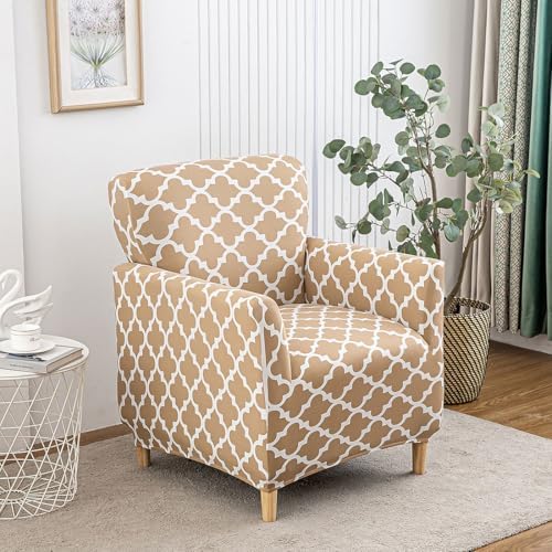 Accent Chair Covers with Arms Stretch Mid Century Modern Accent Chair Slipcovers 1-Piece Printed Banquet Arm Chair Cover Couch Sofa Covers Protector for Living Room Office Hotel #8