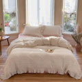Cottage Floral Duvet Cover Twin with Ruffles, Bellflower, No Pillow