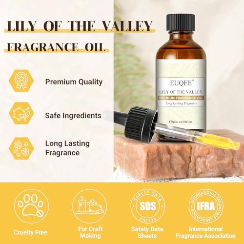 EUQEE 60ML Lily of The Valley Fragrance Oil for Laundry 2.02 Fl oz