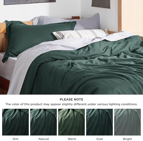 Bedsure Twin/Twin XL Duvet Cover, Double Brushed Bedding Set, Forest Green