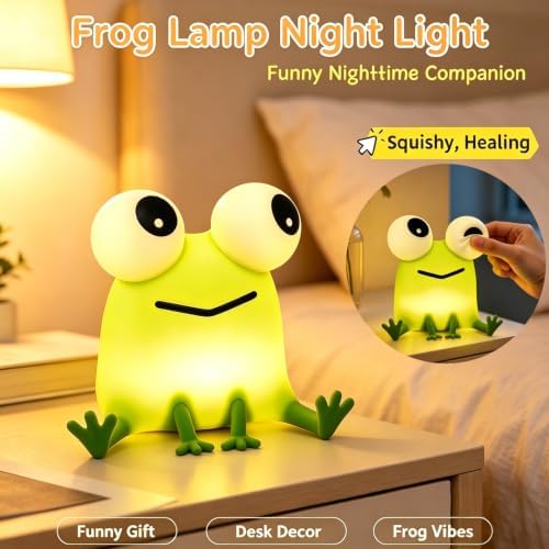 Frog Night Light, Cute Funny Gifts,Dimmable Nursery Bedside Lamp Room Decor