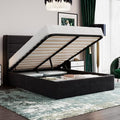 SHA CERLIN Full Size Lift Up Hydraulic Storage Bed Frame Black
