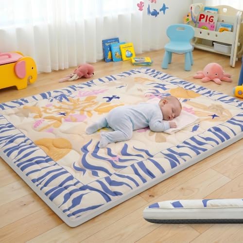 1.6" Thick Baby Play Mat, 71x59 Removable & Machine Washable Cover