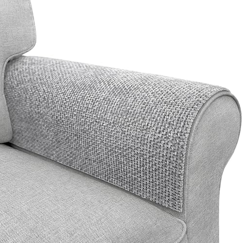 Couch Arm Covers, Sofa Arm Covers, Waterproof Armrest Cover for Sofa, Armchair, Loveseat, Non-Slip Recliner Arm Cover, Headrest Cover, Arm Chair Covers Set of 2 (Light Gray, 26"×26")
