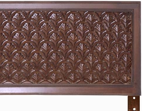 COTTON CRAFT Solid Wood Sturdy Queen Headboard - Antique Brown