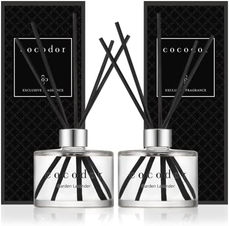 COCODOR Signature Reed Diffuser Set/Garden Lavender / 6.7oz /2 Pack/Home Fragrance Diffuser, Oil Scent Diffuser for Bathroom Shelf Decor