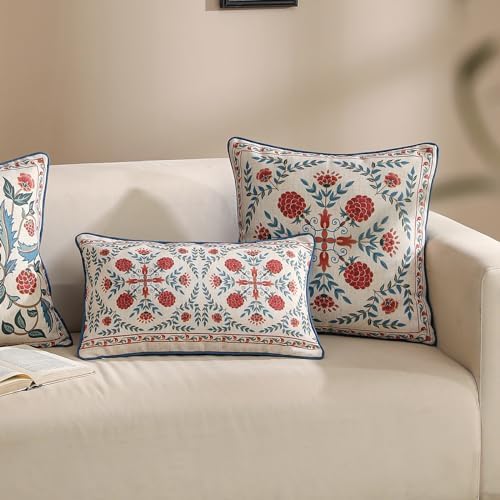 patdrea Designer French Vintage Lumbar Throw Pillow Cover,12"x20"