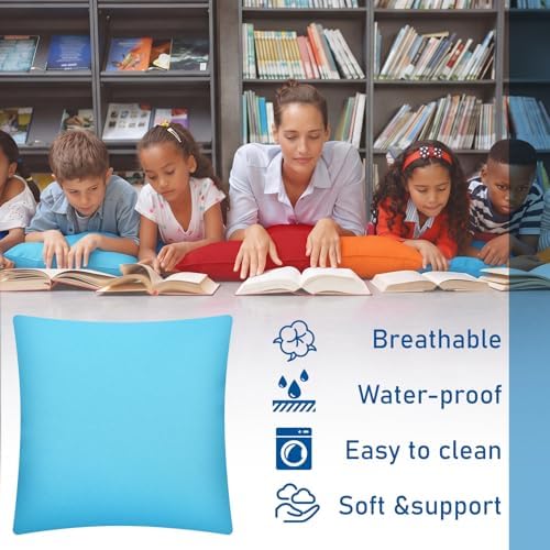 CroBlissful 4 Pcs Extra Large Floor Pillows Kids Classroom, Assorted Colors
