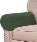 Turquoize Stretch Armrest Covers for Chairs and Sofas Couch Arm Covers for Sofa Spandex Jacquard Armrest Cover Anti-Slip Furniture Protector Washable Armchair Slipcovers Set of 4, Bronze Green