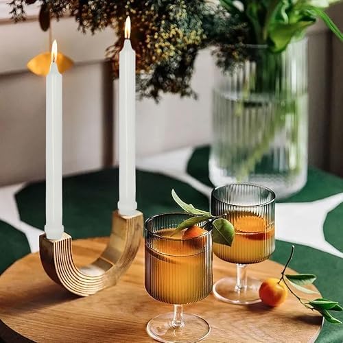 NJAO HOO White Candlesticks 10 Inch Handmade Dripless Taper Candles Unscented Colored Candle Set - Up to 9-11 Hours Burn, Pack of 4