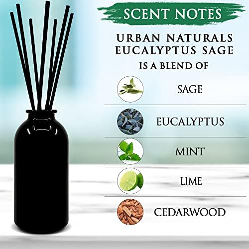 Urban Naturals Reed Diffuser Set, Eucalyptus Sage - Bathroom Shelf Décor