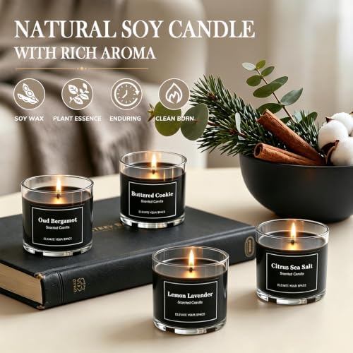 12 Pack Scented Candles for Home Scented, Mini Candles Bulk, Candles for Men Women, Soy Wax 200 Hour Long Lasting Candle, Gift Set for Fathers Day Birthday Halloween Christmas Valetines Day