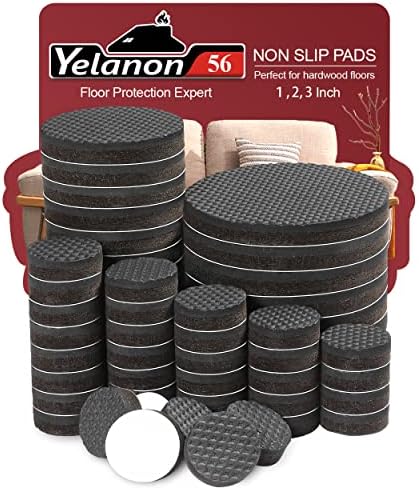 Yelanon Non Slip Furniture Pads for Hardwood Floors 56 Pcs 1"/2"/3"