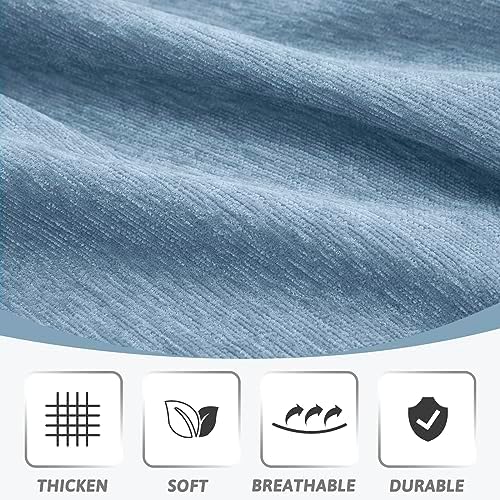 MEETSKY Sofa Slipcover Sofa Covers for 3 Cushion Couch Cover for L Shaped Sectional Sofa Covers Couch Protector Thick Chenille Fabric Washable, Modern Sofa Towel for Living Room, 91" x 134", Blue