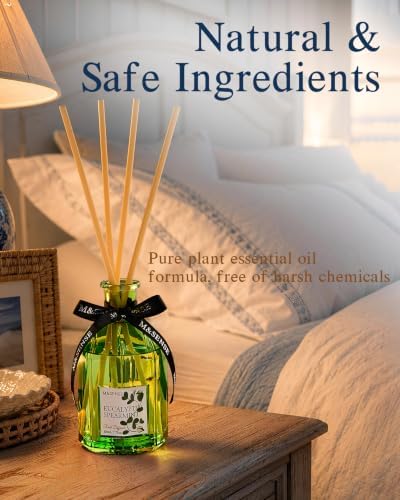 M&SENSE Reed Diffuser, Eucalyptus & Spearmint, 7.7 oz Natural Essential Oil