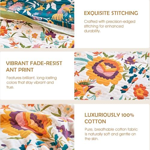 Boho Throw Blanket - Cotton 50x60 Inches Lightweight Soft for Couch