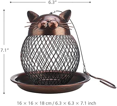 Cute Cat Shaped Bird Feeder for Outdoor Hanging, Garden Yard Decoration