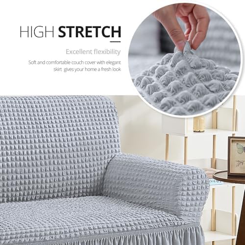 NICEEC Loveseat Covers Washable Love Seat Couch Covers Slipcover with Skirt