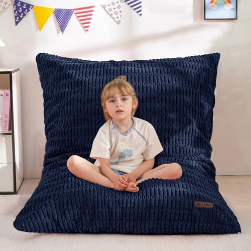 MAXYOYO Kids Bean Bag Chair, 3 in 1 Convertible Bean Bag Sofa with Removable Cover for Children, Soft Floor Lounger with Supportive Shredded Foam Filling, Floor Cushion Chair for Living Room, Playroom