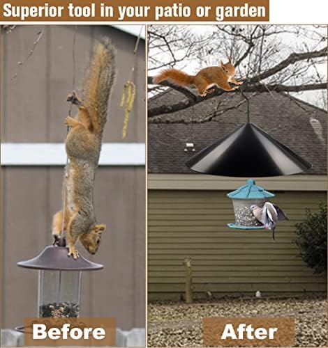 Garbuildman Squirrel Baffle for Bird Feeder Pole, Outside Hanging Mount Bird House Guard for Outdoor Shepherd’s Hook,19 Inch Diameter, 1 Pack