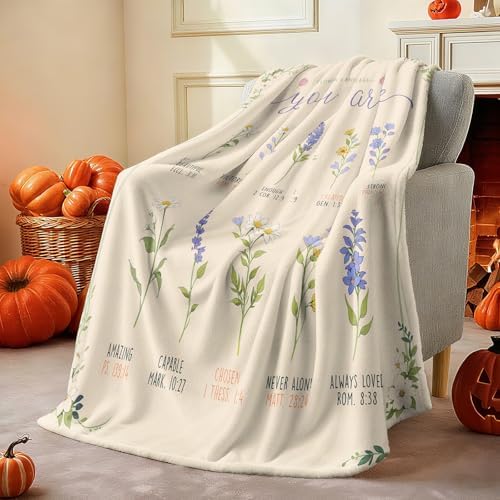 Christian/Inspirational/Religious/Spiritual/Birthday Gifts for Women/Adults, First Holy Communion Gifts for Girls, Soft Throw Blankets for Women 40"x 50"