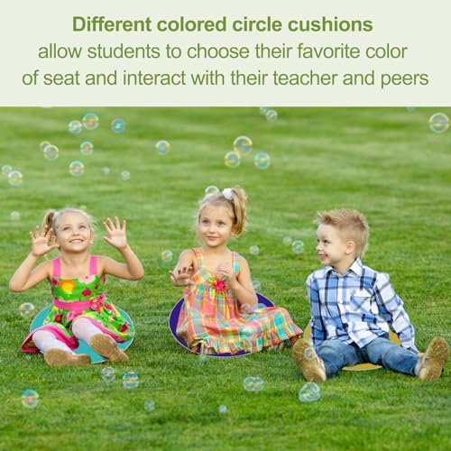 8 PCS Kids Carpet Circle Seats 16" Colorful Non-Slip Round Floor Cushions