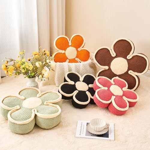 Kcvvcr Flower Pillow, Soft Shaped Floor Cushion, Decorative Throw Pillow, Cute Seating Cushion, Room Decor Plush Pillows for Sofa Couch Bed (17.7 Inch, Sage Green)