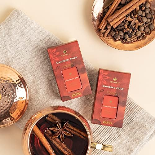 Thymes Pura Refills – 2 Pack of Oil Diffuser Scents – Long-Lasting Pura Diffuser Refills – Premium Home Fragrance – Notes of Pressed Apple, Clove & Cardamom (Simmered Cider, Pack of 2)