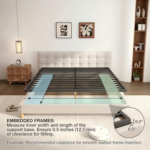 2 Inch King Metal Box Spring with Round Corners, Low Profile bed slat